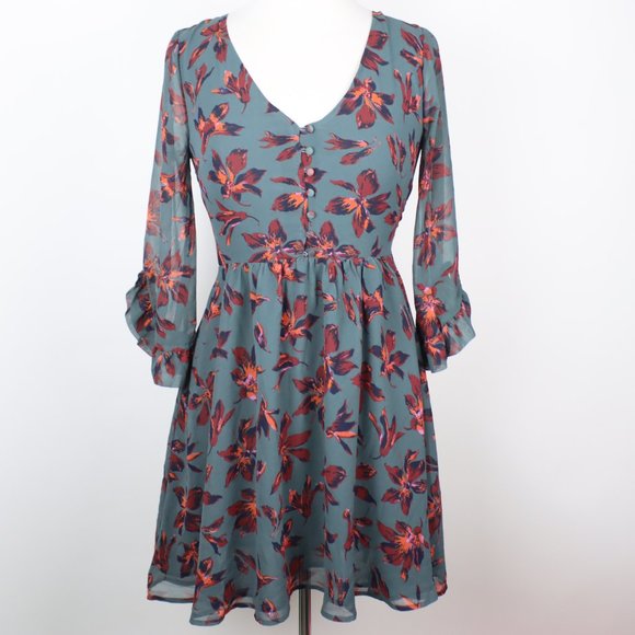 Madewell Dresses & Skirts - Madewell Womens Size 0 Moonblossom Ruffle-Sleeve Dress